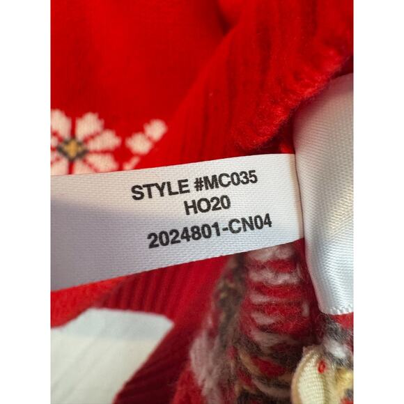 Madewell Red Floral Wool Blend Sweater Womens Pullover Mock Neck Small Hazelwood - Picture 9 of 9